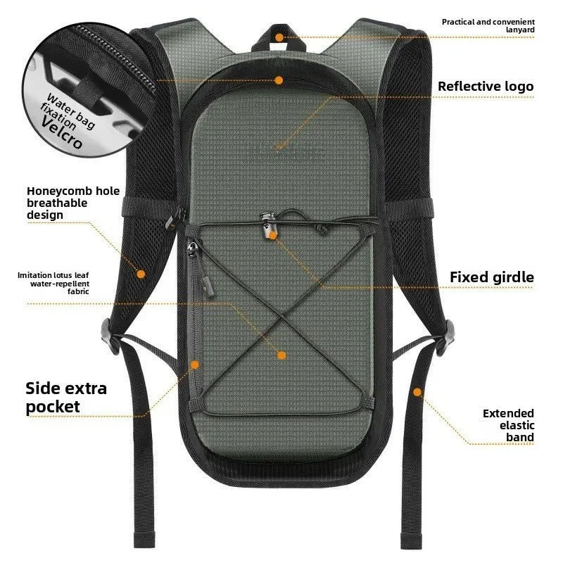 Cycling Backpack Hydration Bladder Compatible Lightweight Bicycle Sports Bag Outdoor Hiking Travel Portable