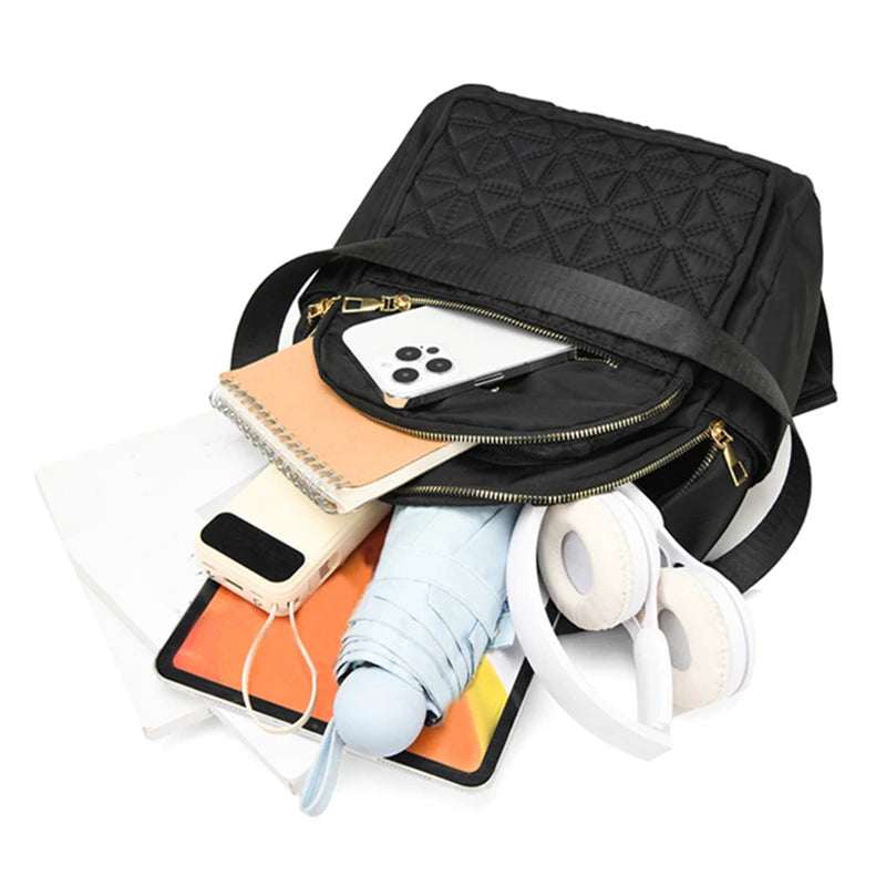 Sleek Versatile Backpack for Daily Travel Stylish Quilted Multi-color Lightweight Casual Functional Bag