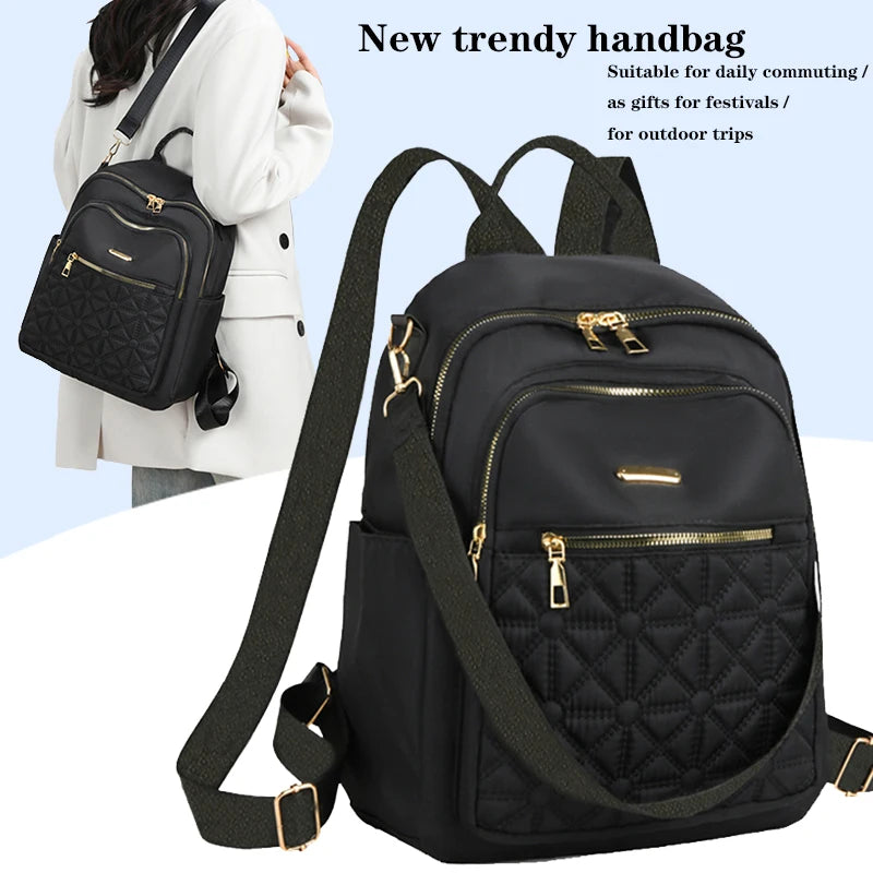 Sleek Versatile Backpack for Daily Travel Stylish Quilted Multi-color Lightweight Casual Functional Bag